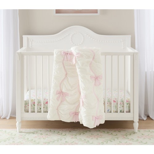 Pink Stripe Bow Baby Bedding | Pottery Barn Kids