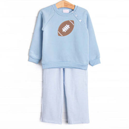 Friday Night Fleece Applique Pant Set, Blue – Stitchy Fish