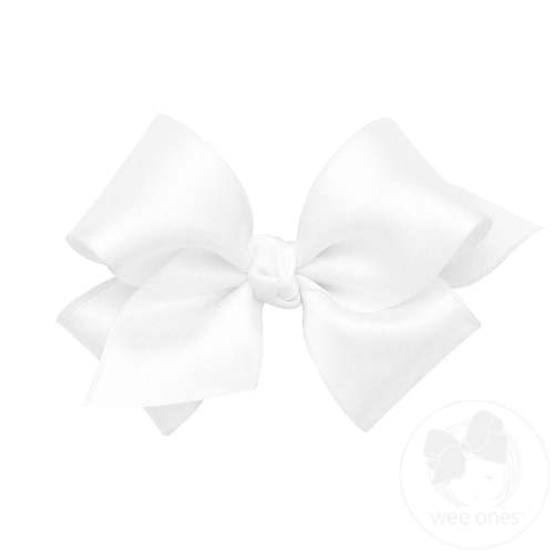 Small French Satin Girls Hair Bow (Knot Wrap) - LT PINK | Wee Ones Hair Bows & Accessories