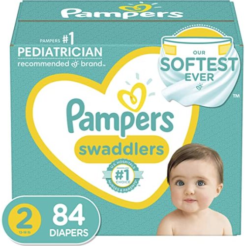 Pampers Diapers Size 2, 84 Count - Pampers Swaddlers Disposable Baby Diapers, Super Pack (Packaging May Vary)