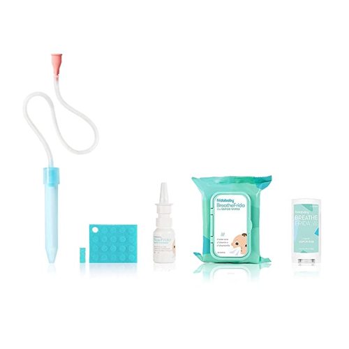 Frida Baby Cold and Flu Relief Bundle, Includes the NoseFrida Nasal Aspirator, Hygeine Filter, Saline Nasal Spray, Baby Vapor Rub & Vapor Nose & Chest Wipes - Cold and Flu Bundle (NoseFrida, Hygien Filters, BreathFrida Nose Wipes, Snot Spray and Vapor Rub