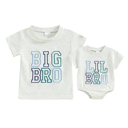 Toddler Baby Girl Boy Clothes Embroidery Bro/Sis Siblings Matching Outfits Toddler Big Brother/Sister Shirt