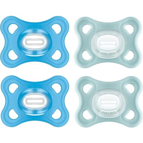 MAM Comfort Baby Pacifiers, Lightweight One-Piece Full Silicone Binky for Newborns 3-12 Months, BPA-Free, Easy to Clean Pacifier, Best for Breastfed Babies, 4 Count Binkies