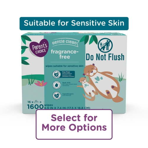 Parents Choice Fragrance-Free Baby Wipes, 1600 Count (Select for More Options)