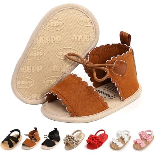 Infant Baby Boys Girls Sandals Summer Baby Wedding Dress Flat Shoes Newborn Crib Shoes First Walkers Prewalkers Shoes