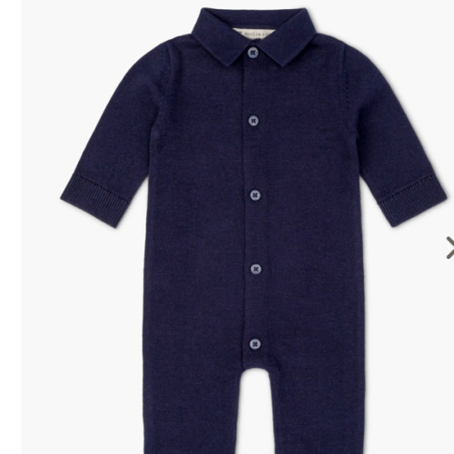 Knit Polo Romper - Organic Baby Clothes - Monica + Andy