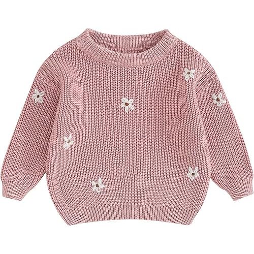 Autumn Winter Warm Outfits Baby Girl Cute Long Sleeve Knitted Sweater Pullover Top