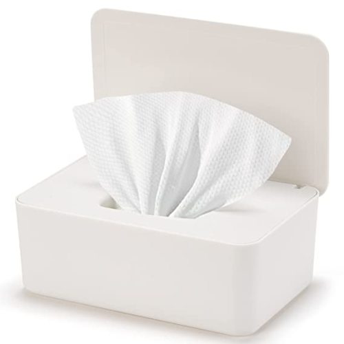 Baby Wipes Dispenser, Wipe Holder for Baby & Adult,Keeps Wet Tissue Fresh, Non-Slip Wipes Case, Flushable Wipe Container with Sealing Design Lid