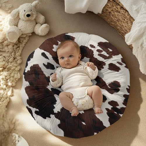 Brown Cow Print Newborn Lounger Cover Removable Cover Ultra Soft Comfortable Lounger Slipcover Protector Cover for Infant Lounger Pillow Baby Essentials