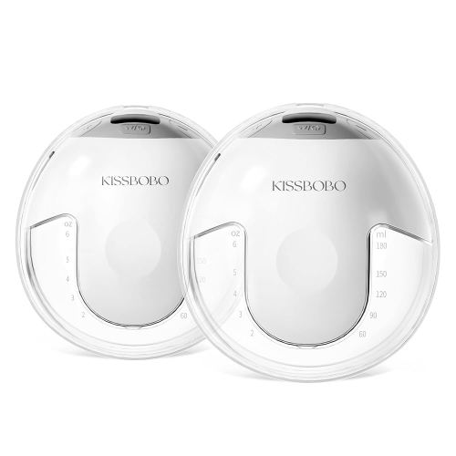 Hands Free Breast Pump, Wearable Breastfeeding Pump with 320mmHg Strong Suction, 19 Adjustable Levels & 4 Modes, Ultra-Quiet, Leak-Proof Design Portable Breast Pumps Electric (White, 2 Pack)