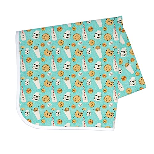 BapronBaby Cookies & Milk Splash Mat - Waterproof Catch-All for Under High Chairs, Floors, Tables, Playtime or Arts & Crafts - Machine Washable - 45" x 45”