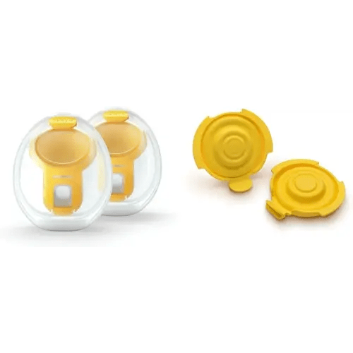 Medela Hands-Free Collection Cups for Freestyle Flex, Pump in Style & Swing Maxi Pumps, 1 Set of 2 Cups + PersonalFit Flex Replacement Membranes, 2-Pack for Medela Breast Pumps