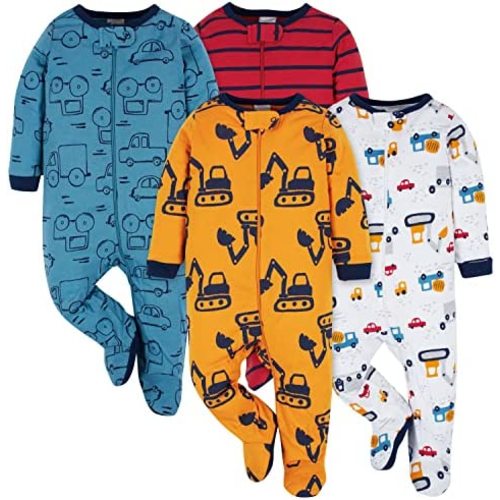 Onesies Brand baby-boys 4-pack Sleep 'N Play Footies