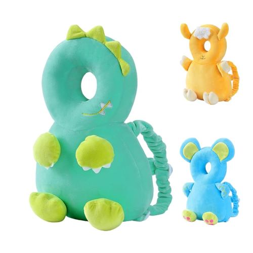 JunNeng Baby Head Protector Backpack,Toddler Walker Fall Head Protection,Green Dinosaur