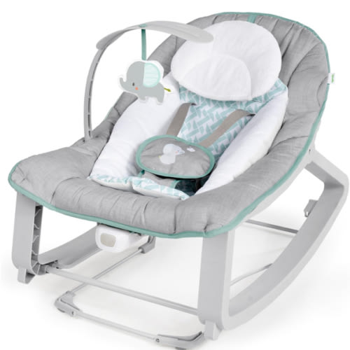 Ingenuity Keep Cozy 3-in-1 Grow with Me Vibrating Baby Bouncer, Seat & Infant to Toddler Rocker, Vibrations & -Toy Bar, 0-30 Months Up to 40 lbs (Weaver)