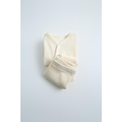 PACK OF WAFFLE WEAVE BODYSUIT AND LEGGINGS - Light ecru | ZARA United States