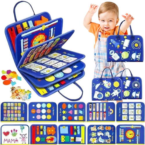LINXUXIE Toddler Busy Board, Busy Book for 1-4 Year Old, Toddler Toy for Birthday Gift Girl & Boy