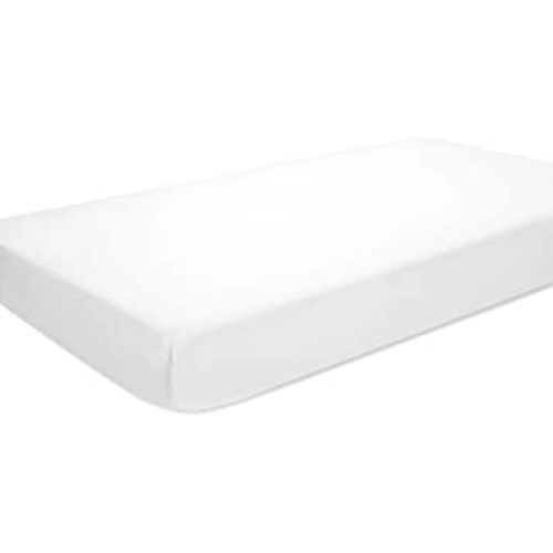 aden by aden + anais Classic Crib Sheet, 100% Cotton Muslin, Super Soft, Breathable, Tailored Snug Fit, Solid White