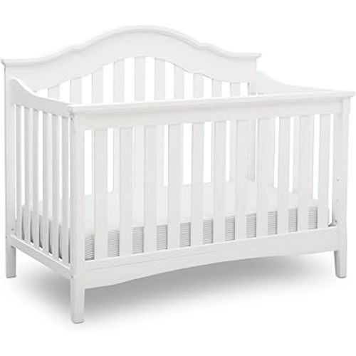 Delta Children Farmhouse 6-in-1 Convertible Crib - Greenguard Gold Certified, Textured White