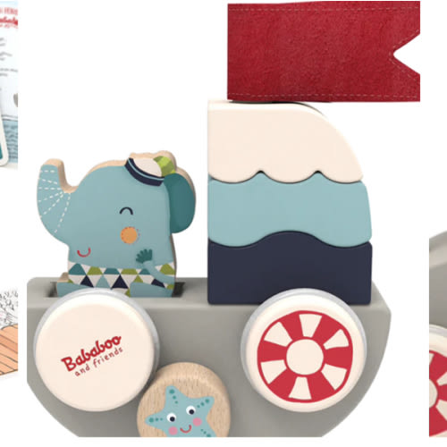Elephant Lolo's Funny Autoboat 2-in-1 Stacking Game | Oliver and Gray