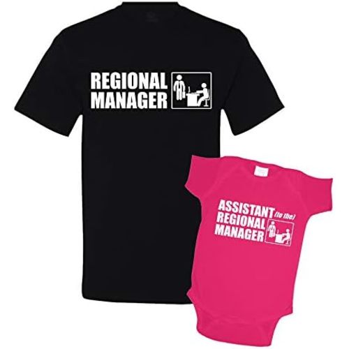 Regional Manager/Assistant Combo Matching Dad Baby Shirts or Bodysuit