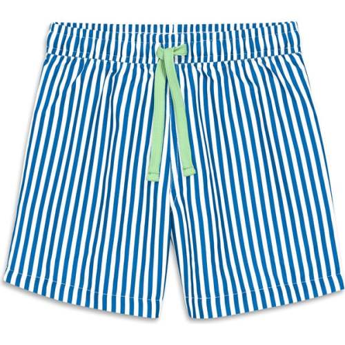 Kids Swim Trunk In Stripe, Blueberry White Stripe - Primary | Maisonette
