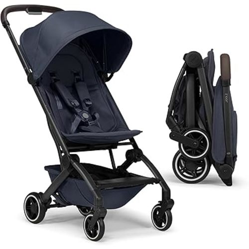 Joolz AER+ Lightweight Baby Stroller, Ultra Compact & Portable One-Hand Fold Design - Ergonomic Recline Seat - Infant & Toddler (up to 50 lb) - Airplane Friendly Stroller - XXL Sun Hood -Navy Blue