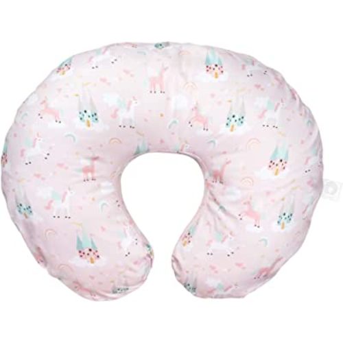 Boppy Nursing Pillow Cover, Pink Unicorns and Castles, Cotton Blend, Fits the Original Support for Breastfeeding, Bottle Feeding and Bonding, Cover Only, Sold Separately