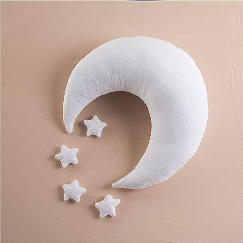 gzqirun Baby Posing Pillow Newborn Photography Props Beans Moon Stars Pillow Photo Shooting Set 5 Count (Pack of 1), White