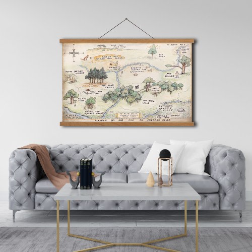 100 Acre Wood Map Canvas, Winnie the Pooh Map Print, Pooh Nursery, 100 Akers Wood Nursery, Winnie the Pooh Baby, 100 Acre Woods Canvas