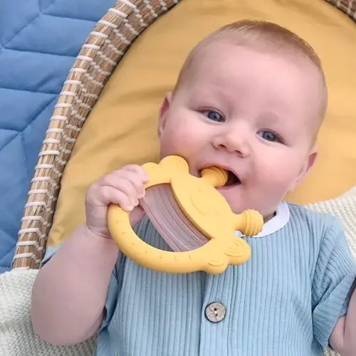 Little Rawr Silcone Teether Bee Yellow | Baby Bunting AU