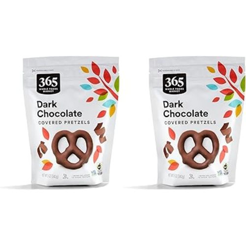 365 by Whole Foods Market, Dark Chocolate Pretzels, 5 Ounce (Pack of 2)