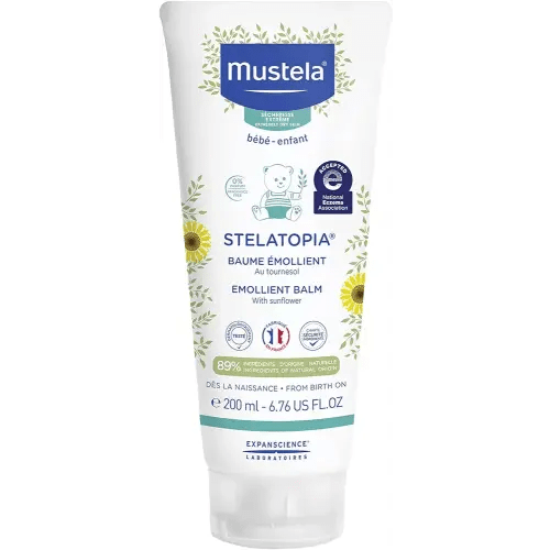 Mustela Stelatopia - Emollient Balm - Rich Daily Baby Cream - For Eczema-Prone Skin - with Natural Avocado & Sunflower - Fragrance Free - 6.76 fl. oz.