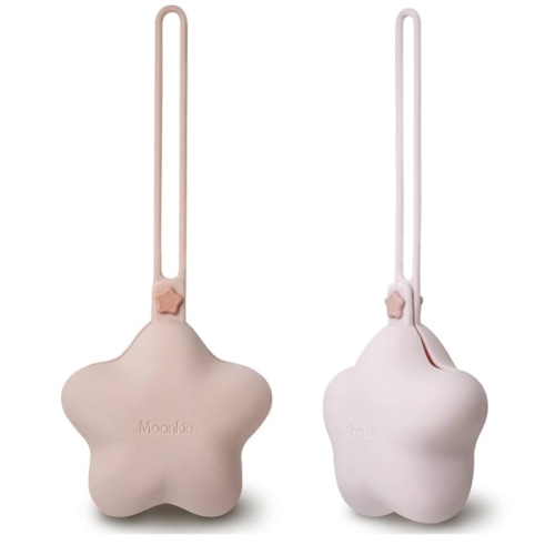 Moonkie Silicone Pacifier Holder Case, Cute Portable Pacifier Storage Case, 2 Pack