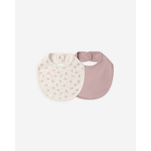 Quincy Mae Jersey Snap Bib Pack - Flower Field, Mauve