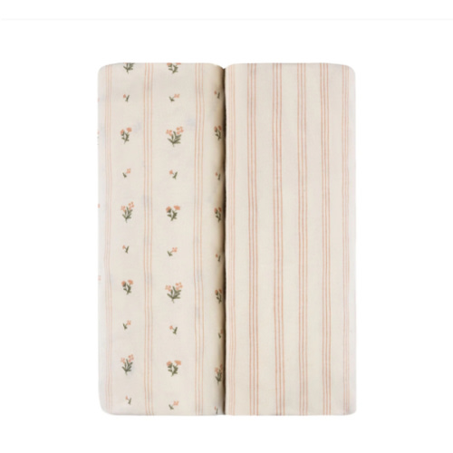 Linear Floral Changing Pad Cover | Cradle Sheet Set – Ely's & Co.