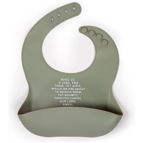 Be A Heart Adjustable Waterproof Bib, Silicone Feeding Bib, Catholic Meal Prayer Bib