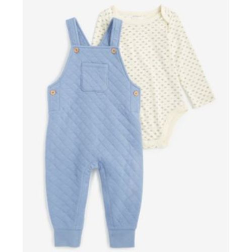 First Impression Baby Boys Bodysuit & Quilted Overalls Set