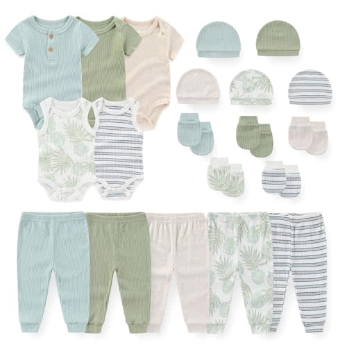 JELYLOVE Unisex Baby Boy Girl Bodysuits Sets 20 Pack Cotton Casual New Born Clothes Comfort Infant Outfit Essentials