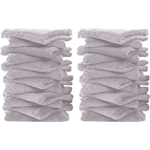 24 Pack Baby Washcloths - Ultra Soft Absorbent Wash Cloths for Baby and Newborn, Gentle on Sensitive Skin for Face and Body, 8" by 8", Grey