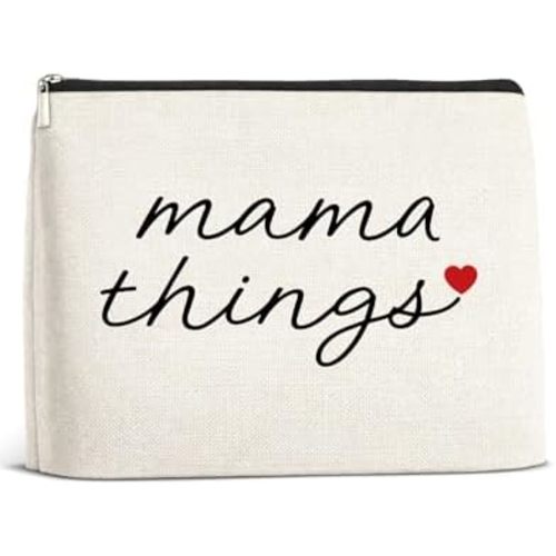 Mama Gifts Makeup Bag, New Mom Gifts for Friend Sister Coworker, Mama Things Portable Storage Cosmetic Bag, First Mothers Day Gift