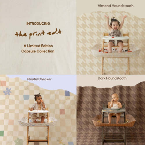 CATCHY - The Food Catcher for High Chairs – Playful Checker / Dark Houndstooth