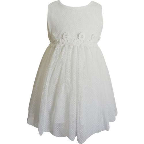 Dot Floral Lace Tulle Overlay Party Dress