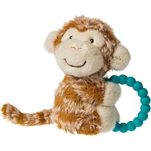 Mary Meyer - Afrique - Sweet Soothie Baby Teether Rattle - Soft & Textured Teething Toy - Soothing & Entertaining for Infants - Monkey