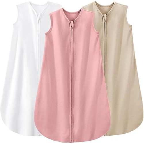 Yoofoss Baby Sleep Sack 12-18 Months Baby Wearable Blanket 100% Cotton 2-Way Zipper Toddler Sleeping Sack, 3 Pack Soft Lightweight Sleep Sacks for Babies