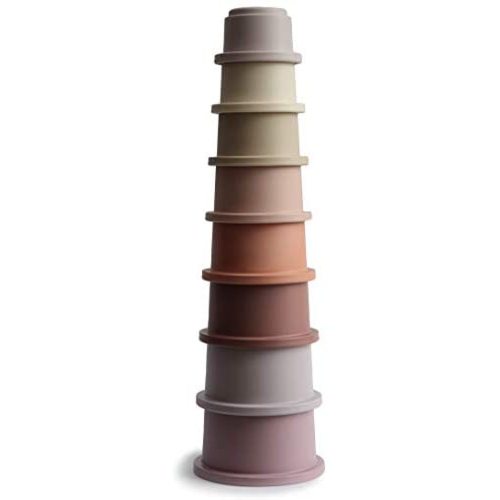 mushie Stacking Cups Toy | Made in Denmark (Petal)