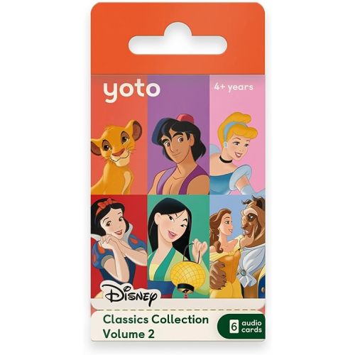 YOTO Disney Classics Collection: Vol. 2 – Kids 6 Audio Cards for Use with Player & Mini All-in-1 Audio Device, Educational Screen-Free Listening with Fun Playtime Bedtime Travel Stories, Ages 4+