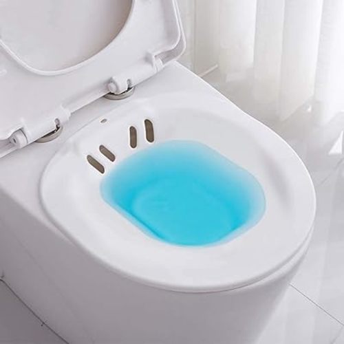 Sitz Bath Toilet SEAT-Perineal Soaking Bath for Postpartum Care, Hemorrhoid &Soothes and Cleanse Vagina/Anal Inflammation.Fits Elongated, Commode, Oval, Oblong Toilets (White)