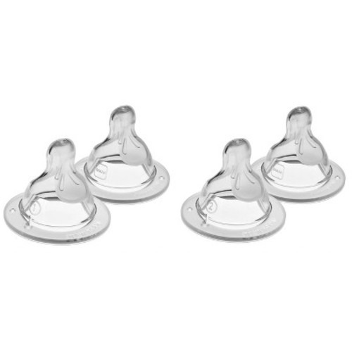 MAM Silicone Baby Bottle Nipple - Slow Flow & Medium Flow - 4pk