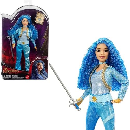 Mattel Disney Descendants: The Rise of Red Fashion Doll & Accessory, Princess Chloe Charming, Daughter of Cinderella with Movie-Inspired Clothes & Sword